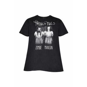 Twins of Evil Zombie Manson Black Graphic T-Shirt XL